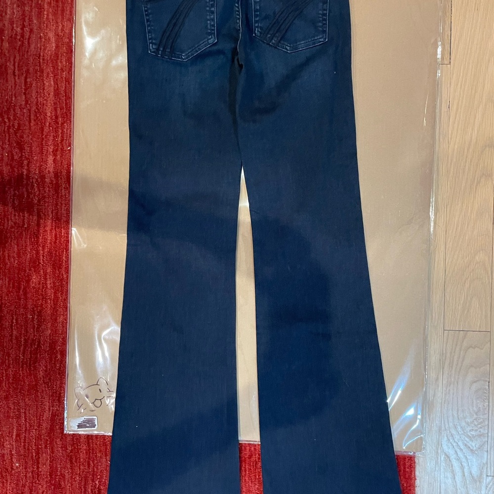 7 For All Mankind Dark Indigo Flare Jeans - Picture 2 of 7